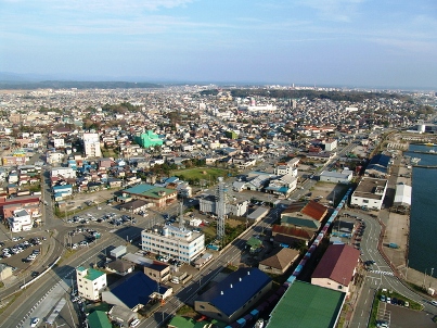 セリオンから見た秋田市の光景