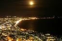 函館市の夜景と月