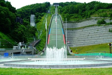 大倉山ジャンプ競技場の噴水