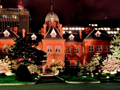 北海道庁旧本庁舎　赤れんが庁舎のライトアップ