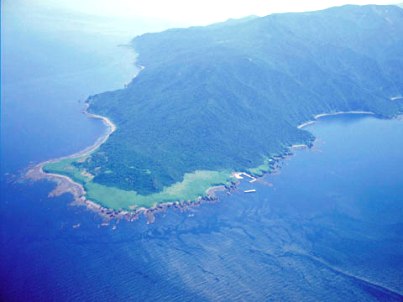 知床岬の航空写真