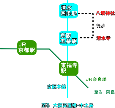 清水寺　鉄道路線図