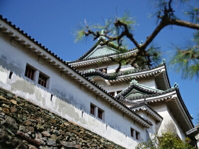 和歌山城の天守閣と石垣