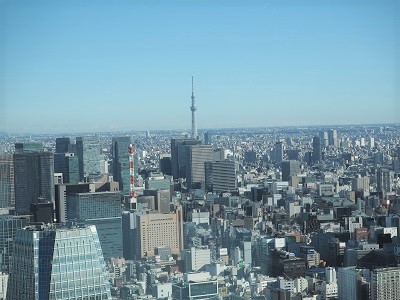 東京タワーから見たスカイツリー